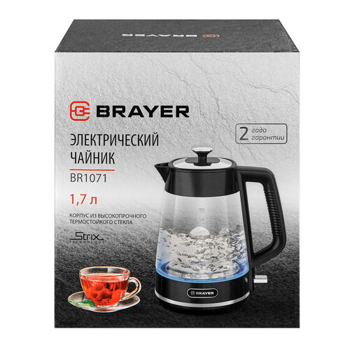 Купить Электрочайник BRAYER BR1071 черный  9052776. Характеристики, отзывы и цены в Донецке