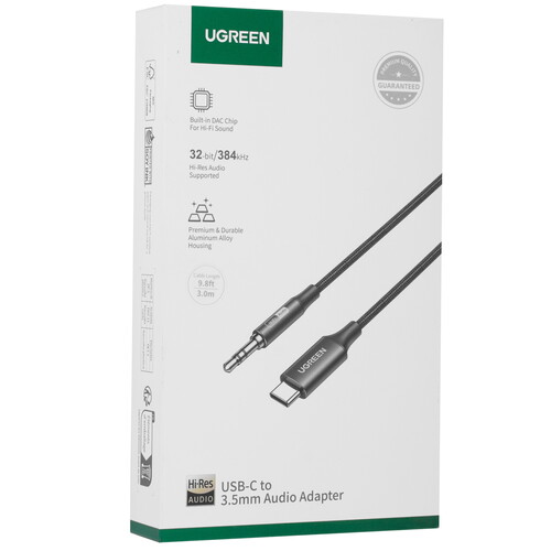 Купить Кабель   Ugreen USB Type-C - jack 3.5 мм черный  5624685. Характеристики, отзывы и цены в Донецке