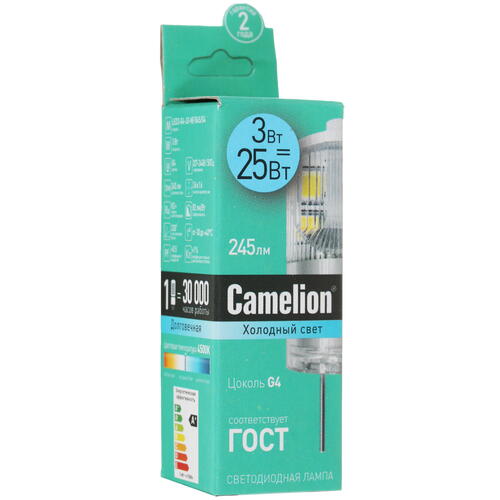 Купить Лампа светодиодная Camelion LED G4/JD-NF/3w/845/220v  4716281. Характеристики, отзывы и цены в Донецке