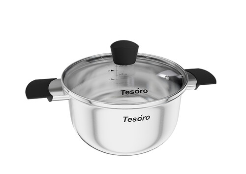 Купить Кастрюля Tesoro Modica КС530 3 л 20 см серебристый  9165219. Характеристики, отзывы и цены в Донецке