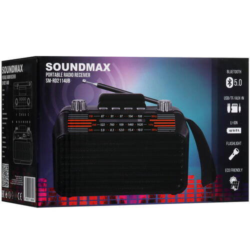 Купить Радиоприемник SOUNDMAX SM-RD2114UB черный  9944379. Характеристики, отзывы и цены в Донецке