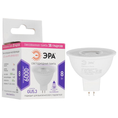 Купить Лампа светодиодная ЭРА LED Lense MR16-8W-860-GU5.3  5417782. Характеристики, отзывы и цены в Донецке