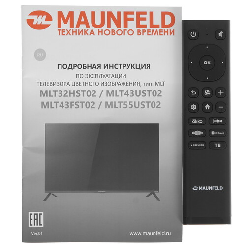 Купить 32" (81 см) Телевизор Maunfeld MLT32HST02 черный  9173250. Характеристики, отзывы и цены в Донецке
