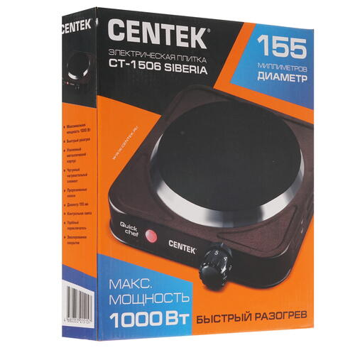 Купить Плита компактная электрическая Centek CT-1506 коричневый  8164595. Характеристики, отзывы и цены в Донецке