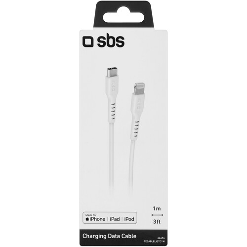 Купить Кабель круглый SBS Lightning 8-pin MFI - USB Type-C белый 1 м  5471840. Характеристики, отзывы и цены в Донецке