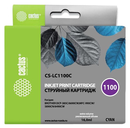 Купить Картридж Cactus CS-LC1100C голубой  7974858. Характеристики, отзывы и цены в Донецке