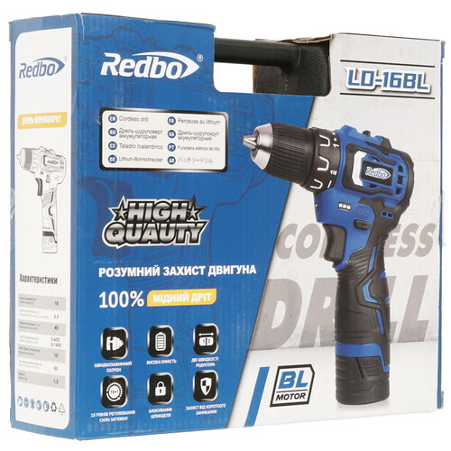 Купить Дрель-шуруповерт REDBO LD-16BL  9236358. Характеристики, отзывы и цены в Донецке