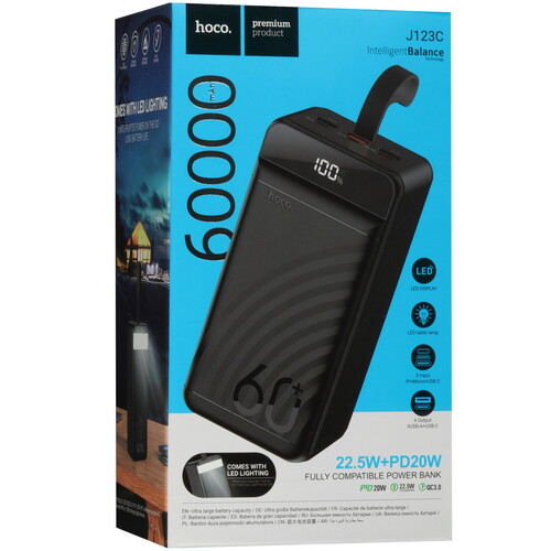 Купить Портативный аккумулятор Hoco J123С черный  5475261. Характеристики, отзывы и цены в Донецке