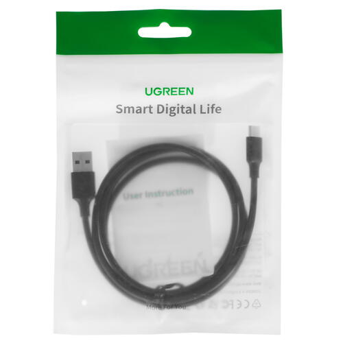 Купить Кабель круглый Ugreen USB Type-C - USB 2.0 Type-A черный 1 м  5025826. Характеристики, отзывы и цены в Донецке