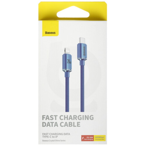 Купить Кабель круглый Baseus Lightning 8-pin - USB Type-C синий 2 м  5627609. Характеристики, отзывы и цены в Донецке