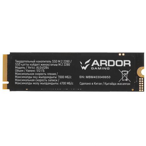 Купить 512 ГБ M.2 NVMe накопитель ARDOR GAMING Ally ALG41284  5441674. Характеристики, отзывы и цены в Донецке