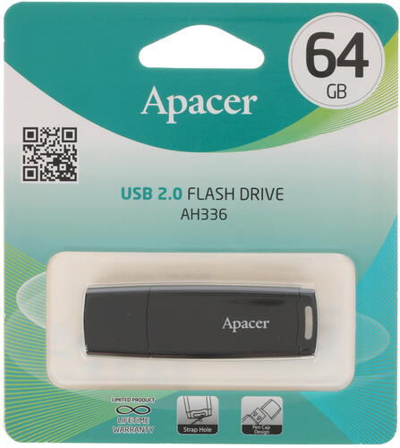 Купить Память USB Flash 64 ГБ Apacer AH336 [AP64GAH336B-1]  1240027. Характеристики, отзывы и цены в Донецке