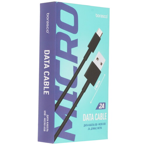 Купить Кабель круглый BoraSCO micro USB - USB 2.0 Type-A черный 2 м  5614039. Характеристики, отзывы и цены в Донецке