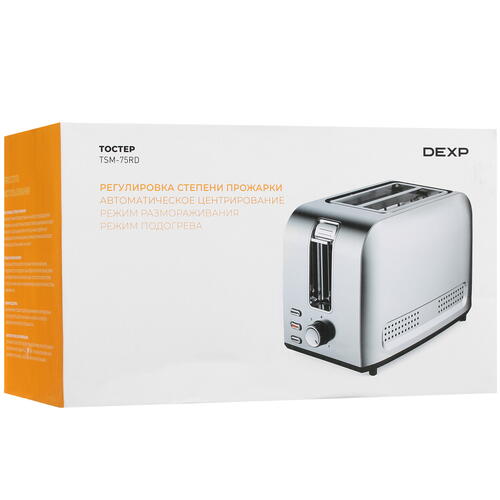 Купить Тостер Dexp TSM-75RD серебристый  5409154. Характеристики, отзывы и цены в Донецке
