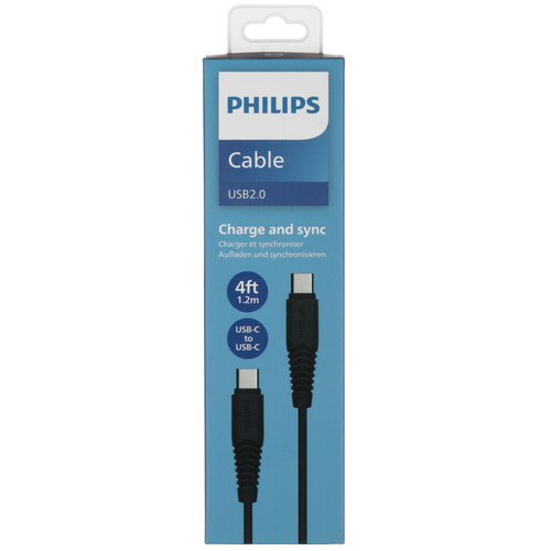 Купить Кабель круглый PHILIPS USB Type-C - USB Type-C черный 1.2 м  5492627. Характеристики, отзывы и цены в Донецке