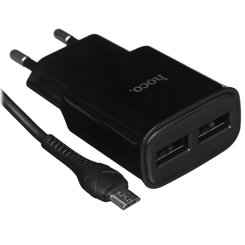 Купить Сетевое зарядное устройство Hoco C88A черный  5474847. Характеристики, отзывы и цены в Донецке