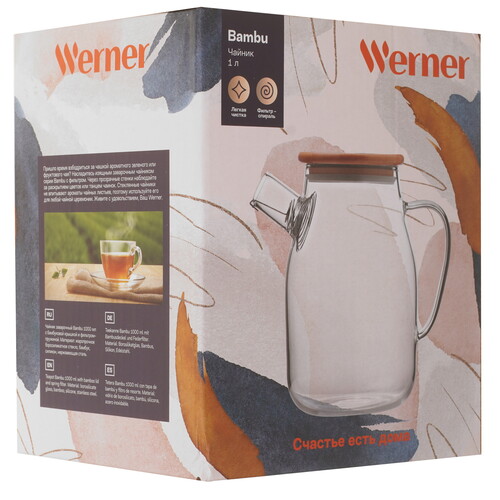 Купить Чайник заварочный Werner Bambu 51463 прозрачный  9223656. Характеристики, отзывы и цены в Донецке