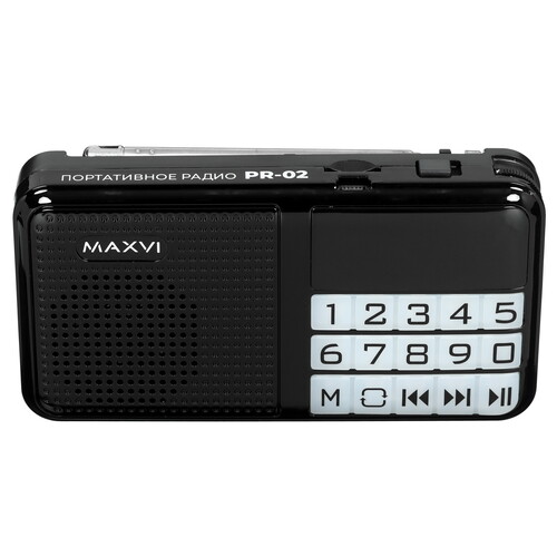 Купить Радиоприемник Maxvi PR-02 черный  9080936. Характеристики, отзывы и цены в Донецке