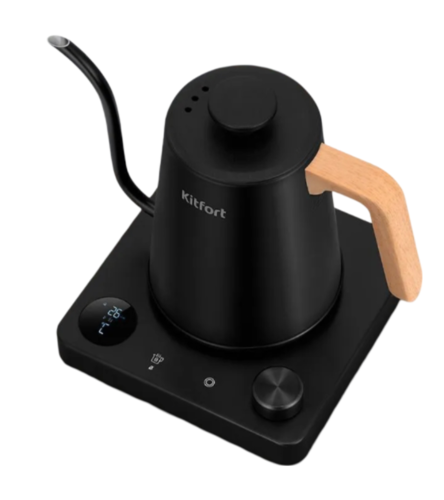 Купить Электрочайник для кофе Kitfort КТ-6726 черный  9186319. Характеристики, отзывы и цены в Донецке