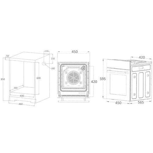 Купить Электрический духовой шкаф DEXP 1YLO45BB черный  4878646. Характеристики, отзывы и цены в Донецке