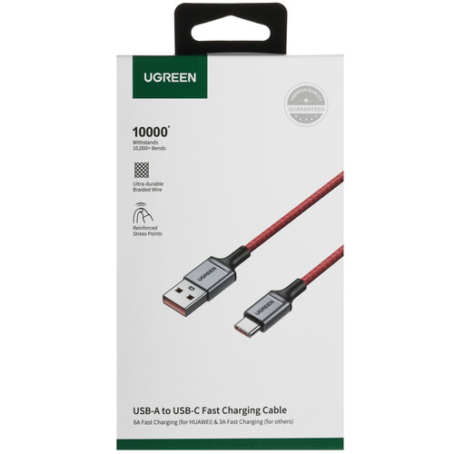 Купить Кабель круглый Ugreen USB Type-C - USB 2.0 Type-A красный 1 м  9983424. Характеристики, отзывы и цены в Донецке