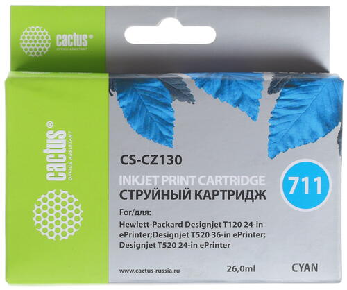 Купить Картридж Cactus CS-CZ130 голубой  7942685. Характеристики, отзывы и цены в Донецке