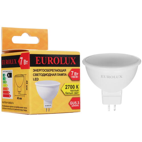 Купить Лампа светодиодная Eurolux LL-E-MR16-7W-230-2.7K-GU5.3  5401708. Характеристики, отзывы и цены в Донецке