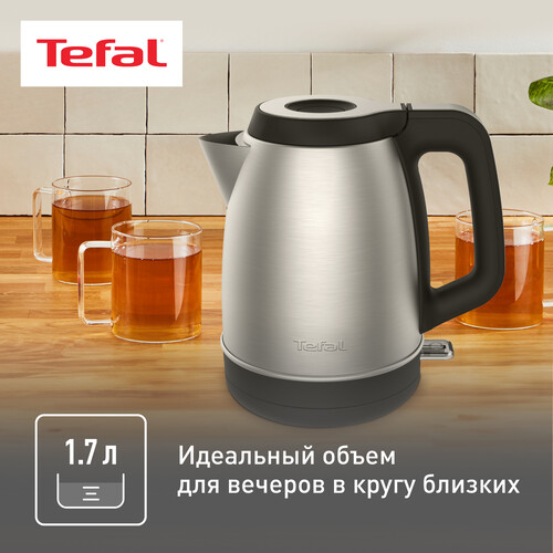 Купить Электрочайник Tefal Element KI280D30 серебристый  5323282. Характеристики, отзывы и цены в Донецке