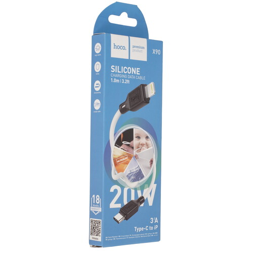 Купить Кабель круглый Hoco Lightning 8-pin - USB Type-C белый 1 м  9244483. Характеристики, отзывы и цены в Донецке