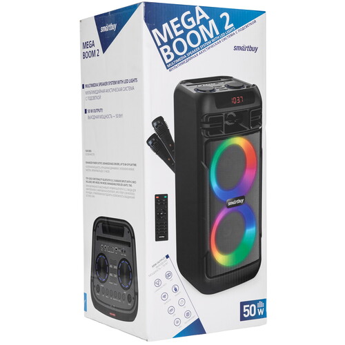 Купить Портативная аудиосистема SmartBuy MEGA BOOM 2, черный  9190221. Характеристики, отзывы и цены в Донецке