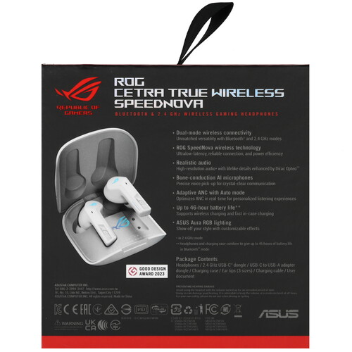 Купить Наушники TWS ASUS ROG Cetra True Wireless SpeedNova белый 2025  5618988. Характеристики, отзывы и цены в Донецке