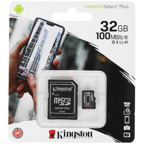 Купить Карта памяти Kingston Canvas Select Plus microSDHC 32 ГБ [SDCS2/32GB]  1664099. Характеристики, отзывы и цены в Донецке