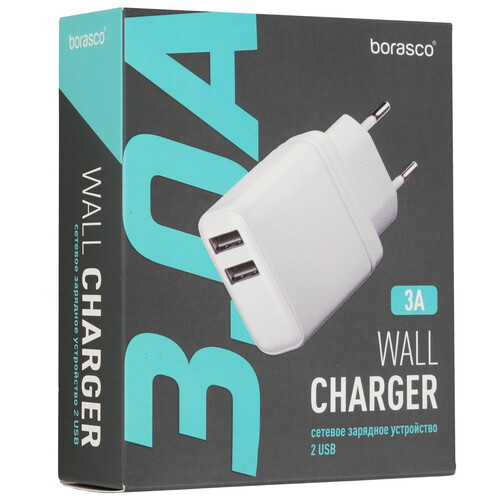 Купить Сетевое зарядное устройство BoraSCO 52582 белый  9229723. Характеристики, отзывы и цены в Донецке
