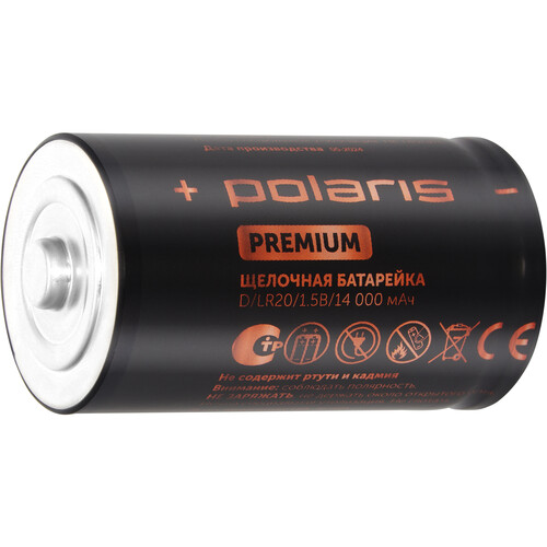 Купить Батарейка Polaris PB Premium D (LR20/R20/ER34615)  9252737. Характеристики, отзывы и цены в Донецке