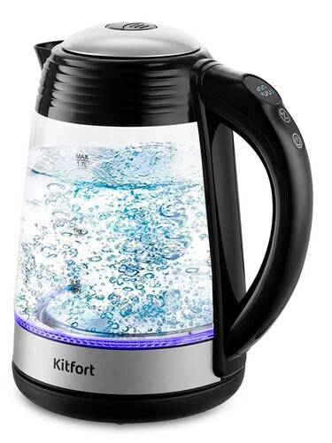 Купить Электрочайник Kitfort КТ-6126 черный  5352736. Характеристики, отзывы и цены в Донецке