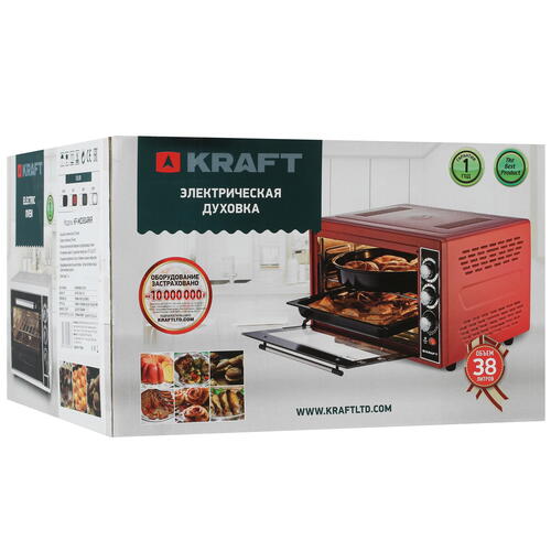 Купить Мини-печь Kraft KF-MO 3804 RKR красный  8187733. Характеристики, отзывы и цены в Донецке