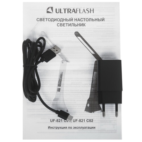 Купить Настольный светильник Ultraflash UF-821 C02 черный  9118386. Характеристики, отзывы и цены в Донецке