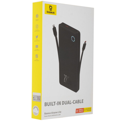 Купить Портативный аккумулятор Baseus Airpow Lite 22.5W черный  5463538. Характеристики, отзывы и цены в Донецке