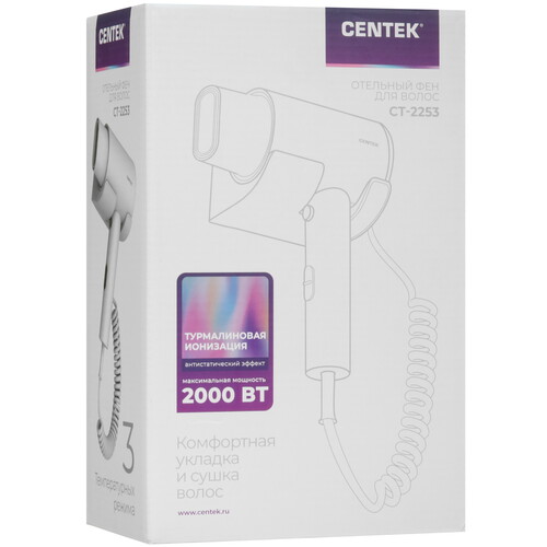 Купить Фен Centek CT-2253 белый  9127674. Характеристики, отзывы и цены в Донецке