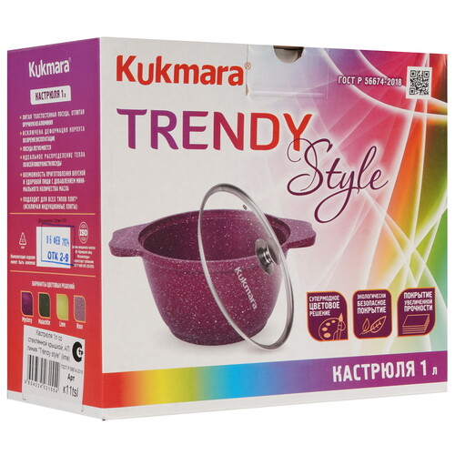 Купить Кастрюля Kukmara Trendy style к11tsl 1 л 16 см зеленый  5447508. Характеристики, отзывы и цены в Донецке
