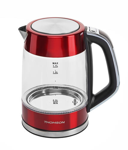 Купить Электрочайник Thomson GLASS K20ES-2001 RED красный  9099276. Характеристики, отзывы и цены в Донецке
