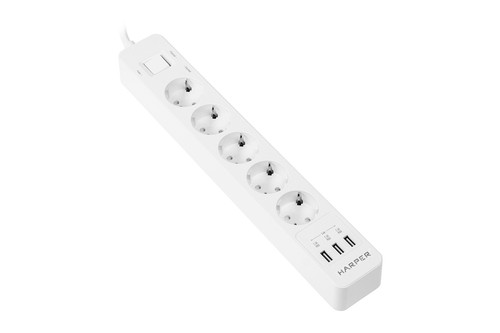 Купить Сетевой фильтр Harper UCH-510 белый  5362784. Характеристики, отзывы и цены в Донецке