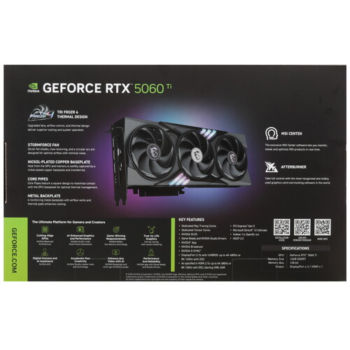 Купить Видеокарта MSI GeForce RTX 5060 Ti GAMING TRIO OC  5622548. Характеристики, отзывы и цены в Донецке