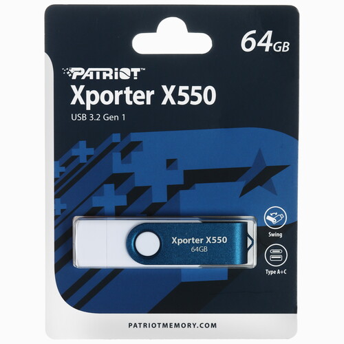 Купить Память USB Flash 64 ГБ Patriot Xporter X550 [PS64GX550AAD]  5606998. Характеристики, отзывы и цены в Донецке