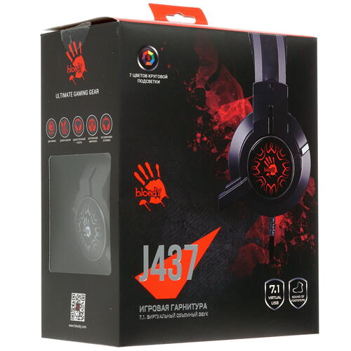 Купить Проводные наушники A4Tech Bloody J437 черный 2020  1628155. Характеристики, отзывы и цены в Донецке