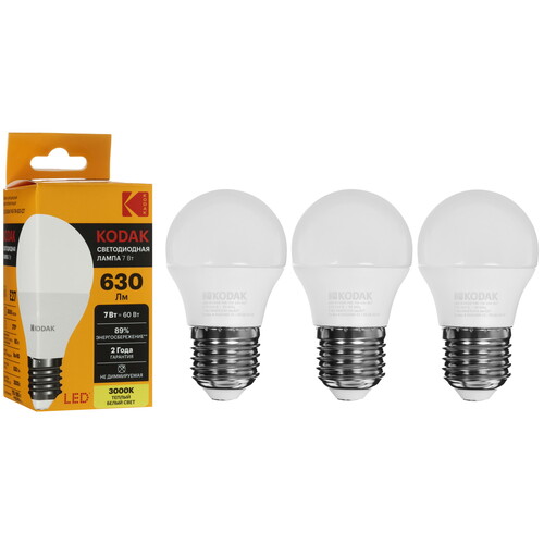 Купить Комплект светодиодных ламп Kodak P45-7W-830-E27  9305928. Характеристики, отзывы и цены в Донецке