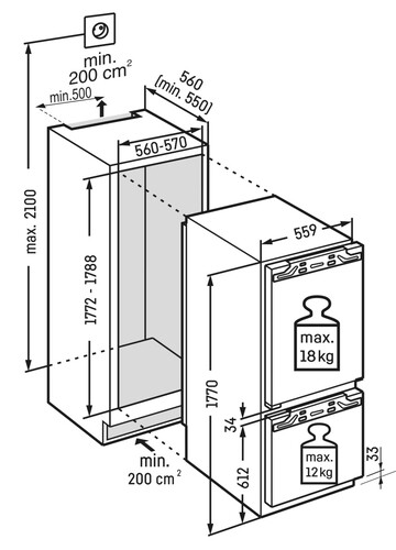 Купить Встраиваемый холодильник Liebherr IRCe 5121-22  5626763. Характеристики, отзывы и цены в Донецке