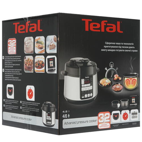 Купить Мультиварка-скороварка Tefal CY621D32 серебристый  8122392. Характеристики, отзывы и цены в Донецке