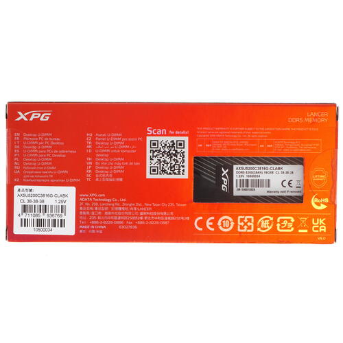 Купить Оперативная память ADATA XPG Lancer [AX5U5200C3816G-CLABK] 16 ГБ  5014823. Характеристики, отзывы и цены в Донецке