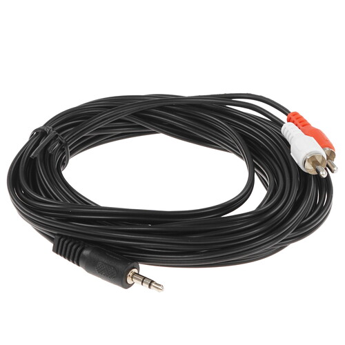 Купить Кабель   Сигнал jack 3.5 мм - 2RCA черный  5480114. Характеристики, отзывы и цены в Донецке